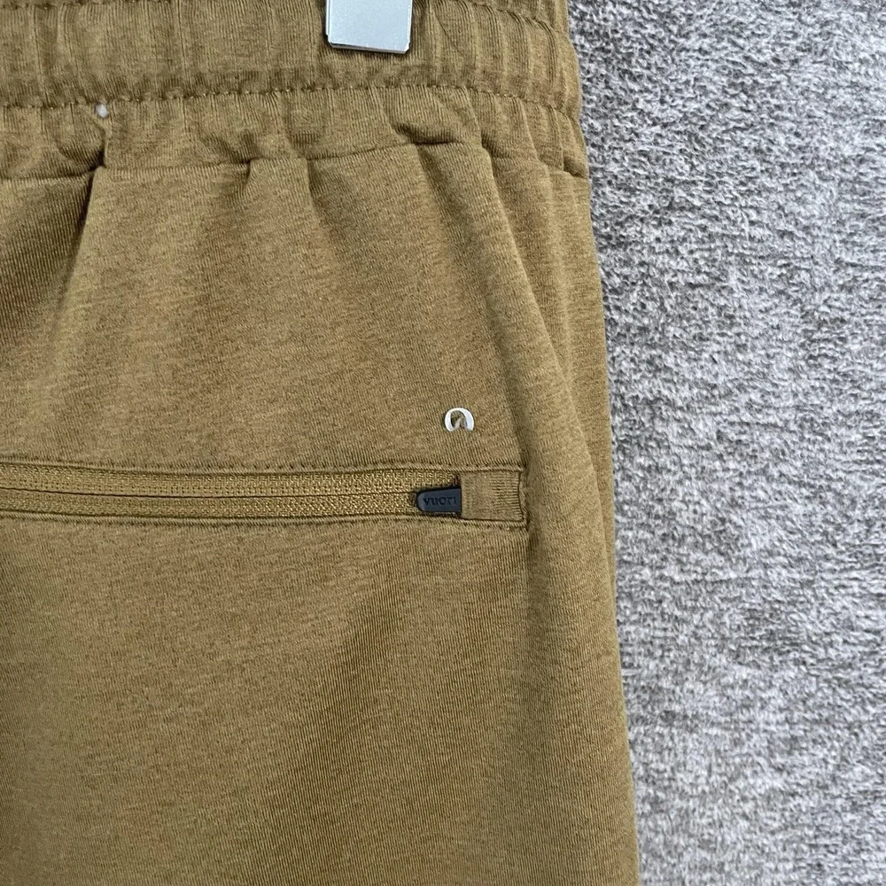 Vuori Sunday Performance Jogger Pants Mens XL Brown Knit Zip Pockets V416